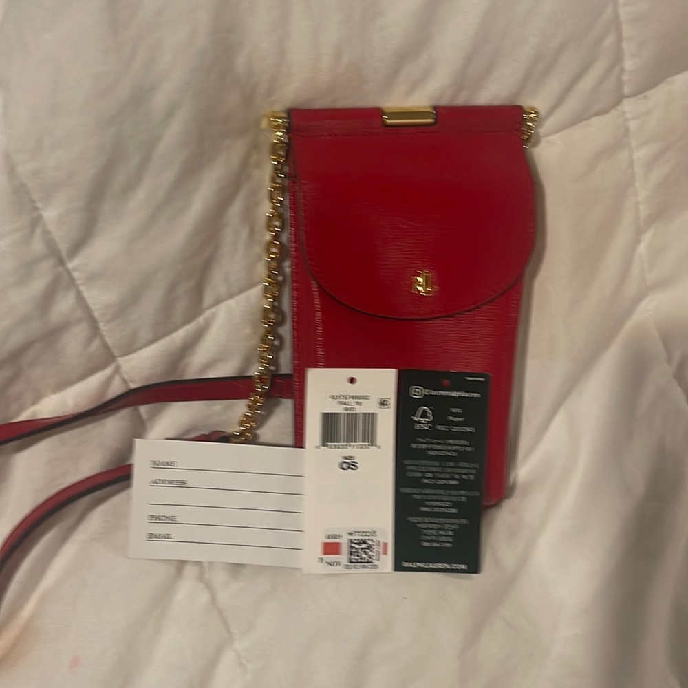 Red Ralph Lauren crossbody clutch NWT
